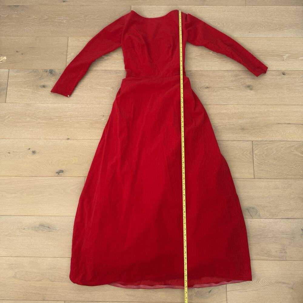 Classic Red Long Sleeve Maxi Dress - Picture 6 of 11